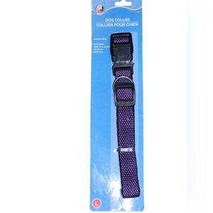 Paws N Claws SZ Large Dog Pet Collar Adjustable 18"-24" Purple & Black Nylon NWT